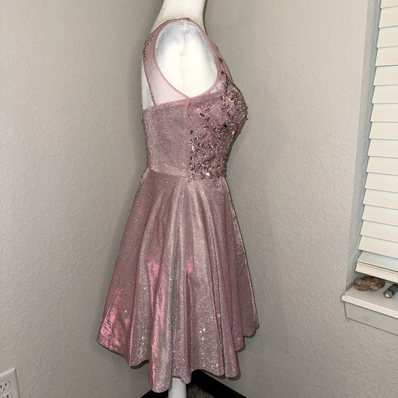 WHITE by SOIEBLU Homecoming Prom Quinceanera Dress Pink Iridescent Size Small - Picture 2 of 11